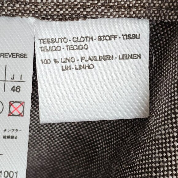 Womens Business Casual Office Pure Linen Cardigan Jacket Max Mara Gray Brown 12 - Picture 11 of 16
